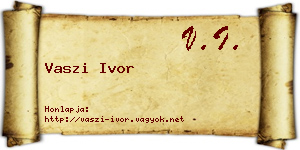 Vaszi Ivor névjegykártya